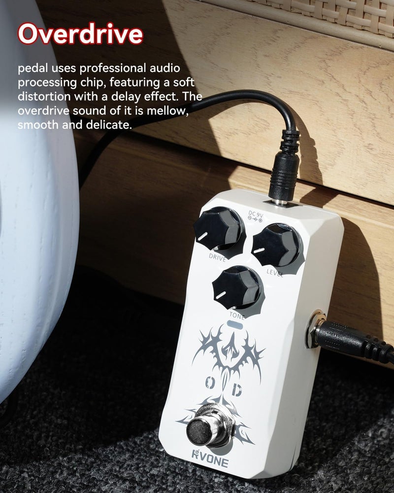RVONE Overdrive Guitar Pedal, Tube Screamer Guitar Pedal, Guitar Effects Pedal for Electric Guitar, Analog Guitar Effects Pedal, True Bypass - Image 4